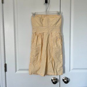 Small Yellow Seersucker Strapless Dress